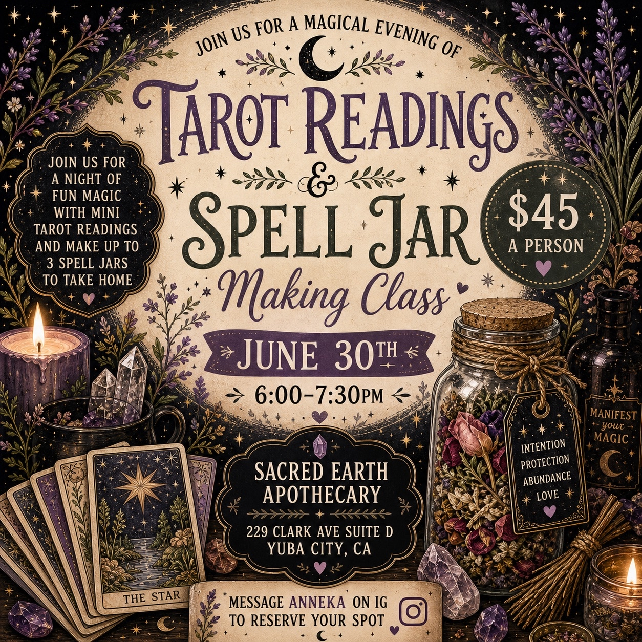Spell Jar Making Class flyer